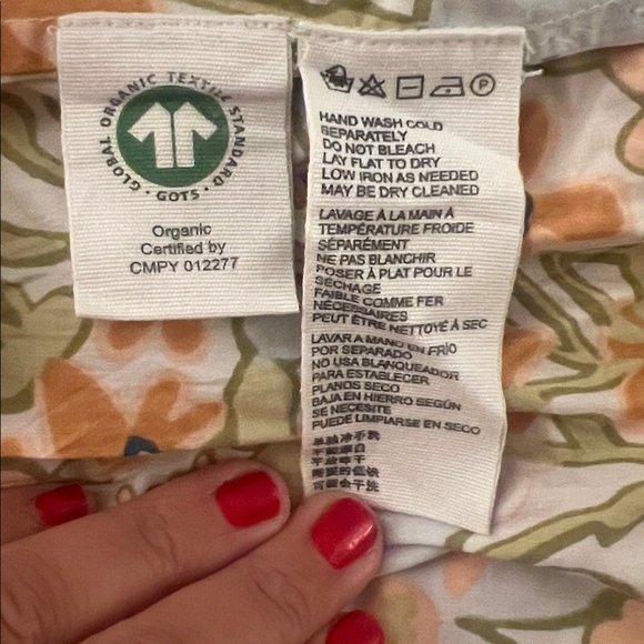 Cleobella Farrah Floral Ruffle Pleated Neckline Babydoll Mini Dress Cotton Sz XS - Picture 9 of 11